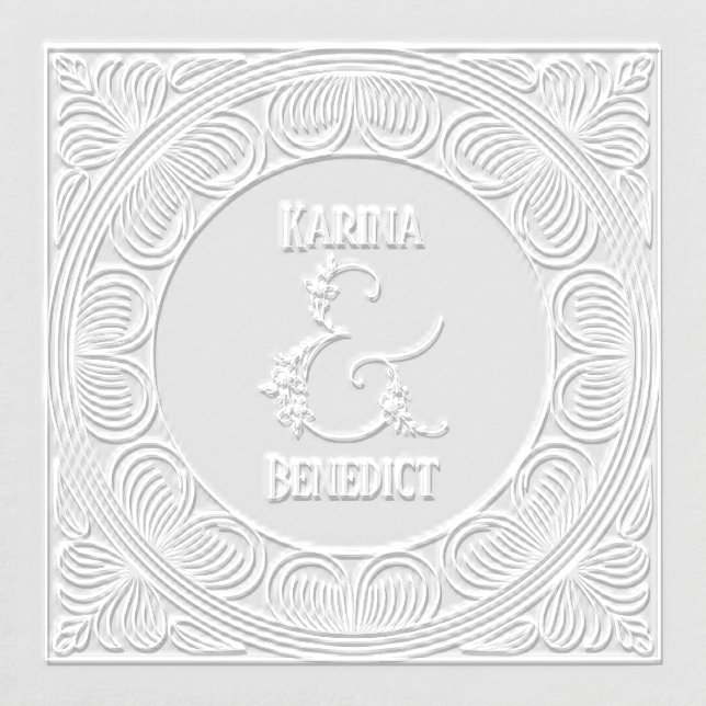 Art Nouveau Floral Ampersand Couple's Wedding Embosser (Design)