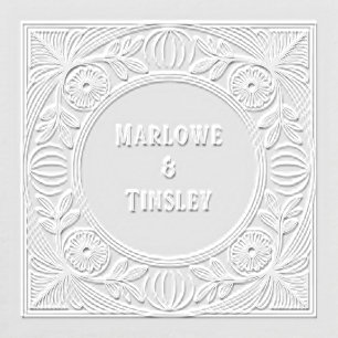 Art Nouveau Floral Blossom Name Embosser