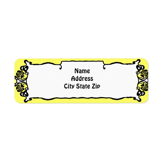 Art Nouveau Floral Border Label (Front)