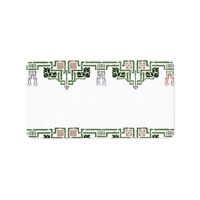 Art Nouveau Floral Border Label (Front)