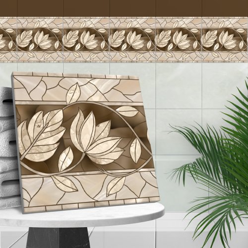Art Nouveau Floral border ornament  Ceramic Tile