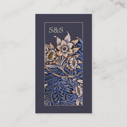 Customizable Art Nouveau Floral Business Card