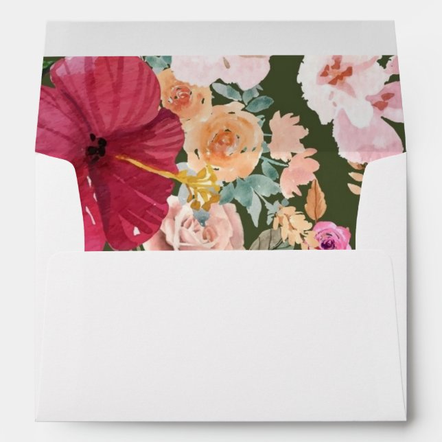 Art Nouveau Floral Calligraphy Addressed Envelope (Back (Bottom))