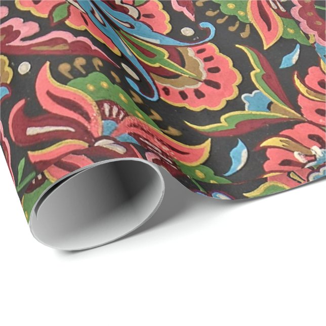 Art nouveau floral Christopher dresser jacquard Wrapping Paper (Roll Corner)