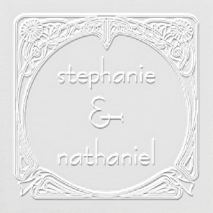 Art Nouveau Floral Couple Library Embosser