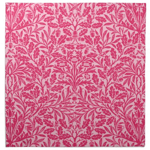 Art Nouveau Floral Damask Deep Fuchsia Pink Cloth Napkin