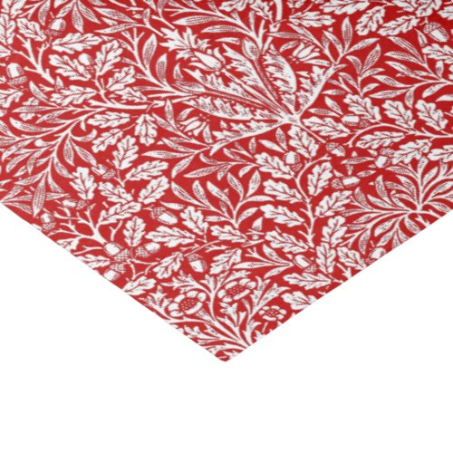 Art Nouveau Floral Damask Deep Red and White Tissue Paper