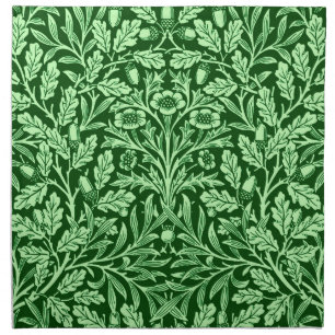 Art Nouveau Floral Damask, Emerald Green Napkin