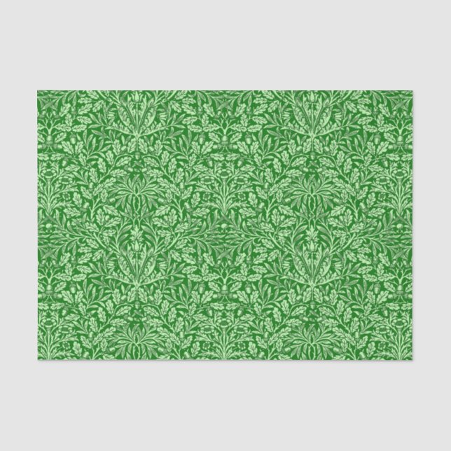 Art Nouveau Floral Damask, Emerald Green Tissue Paper (Front)