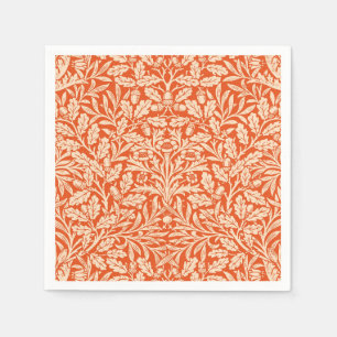 Art Nouveau Floral Damask, Light Mandarin Orange Napkins