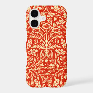 Art Nouveau Floral Damask, Mandarin Orange iPhone 17 Case