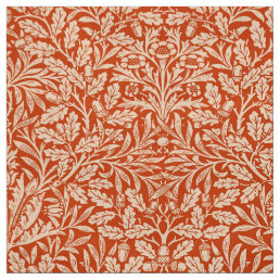 Art Nouveau Floral Damask, Mandarin Orange Fabric
