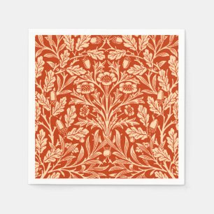 Art Nouveau Floral Damask, Mandarin Orange Napkins