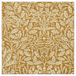 Art Nouveau Floral Damask, Mustard Yellow and Gold Fabric