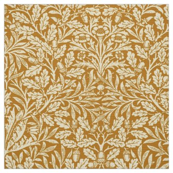 Art Nouveau Floral Damask  Mustard Yellow And Gold Fabric by Floridity at Zazzle
