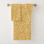 Art Nouveau Floral Damask, Mustard Yellow Bath Towel Set at Zazzle