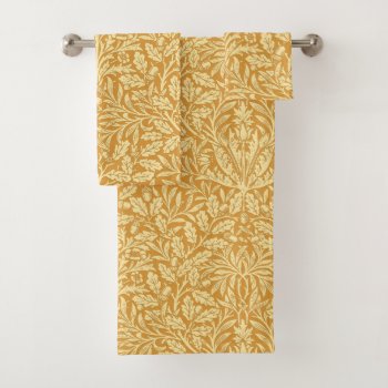 Art Nouveau Floral Damask  Mustard Yellow Bath Towel Set by Floridity at Zazzle