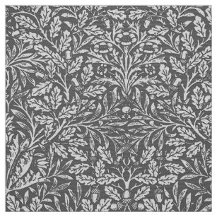 William Morris Iris and Lily, Black, White and Red Fabric