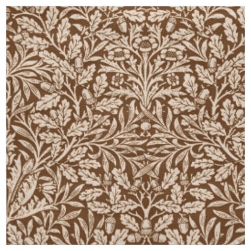 Art Nouveau Floral Damask, Taupe & Chocolate Brown Fabric