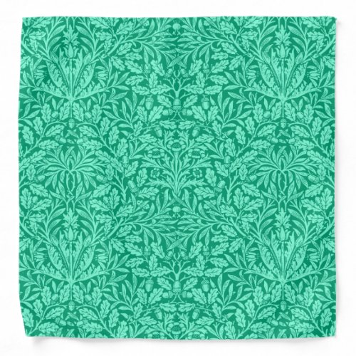 Art Nouveau Floral Damask Turquoise and Aqua Bandana