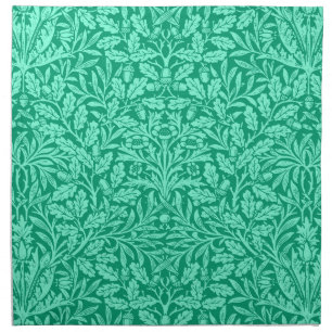 Art Nouveau Floral Damask, Turquoise and Aqua Cloth Napkin