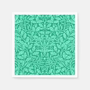 Art Nouveau Floral Damask, Turquoise and Aqua Napkins