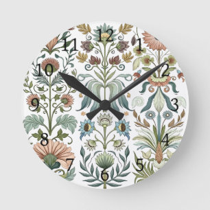 Art Nouveau Floral Design 402 flowers Round Clock