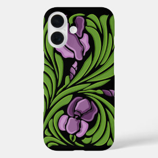 Art Nouveau Floral Design iPhone 16 Case
