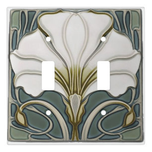 Art Nouveau Floral Design Light Switch Cover