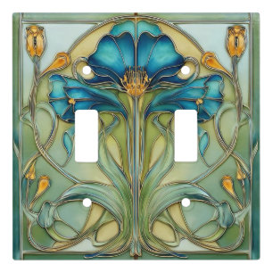 Art Nouveau Floral Design Light Switch Cover
