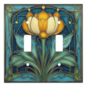 Art Nouveau Floral Design Light Switch Cover