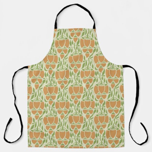 Art Nouveau Floral Elegance Apron