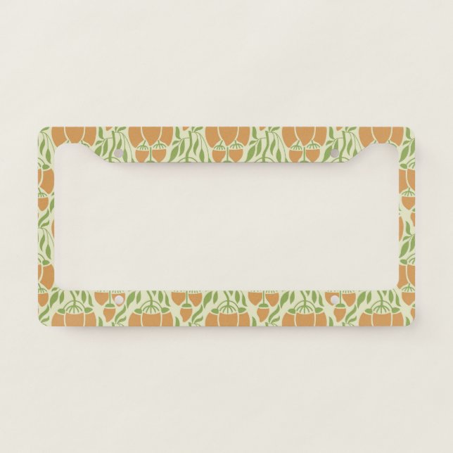 Art Nouveau: Floral Elegance License Plate Frame (Front)