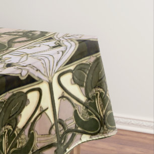 Art Nouveau Floral Frieze by Alphonse Mucha Tablecloth