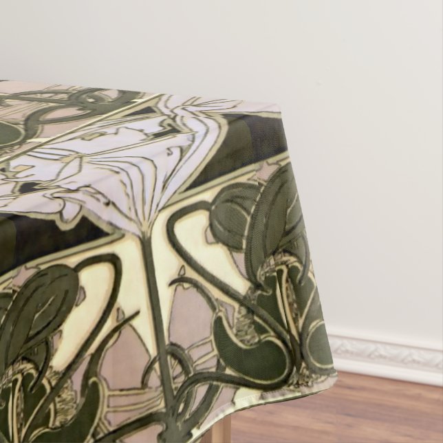 Art Nouveau Floral Frieze by Alphonse Mucha Tablecloth (In Situ)
