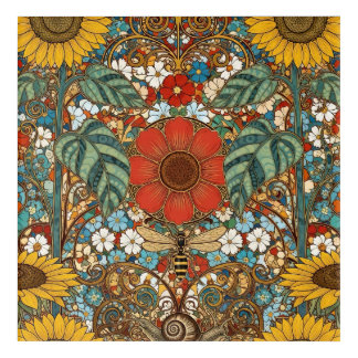 Art Nouveau Floral Garden – Sunflowers, Bee