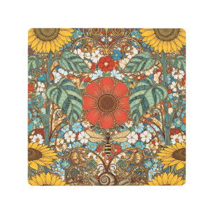 Art Nouveau Floral Garden – Sunflowers, Bee