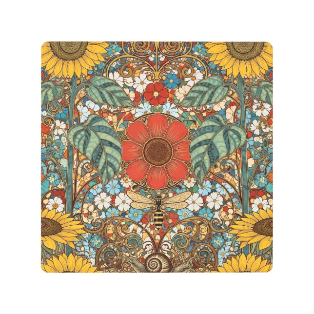 Art Nouveau Floral Garden – Sunflowers, Bee (Front)