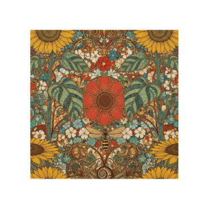 Art Nouveau Floral Garden – Sunflowers, Bee