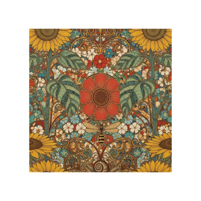 Art Nouveau Floral Garden – Sunflowers, Bee (Front)