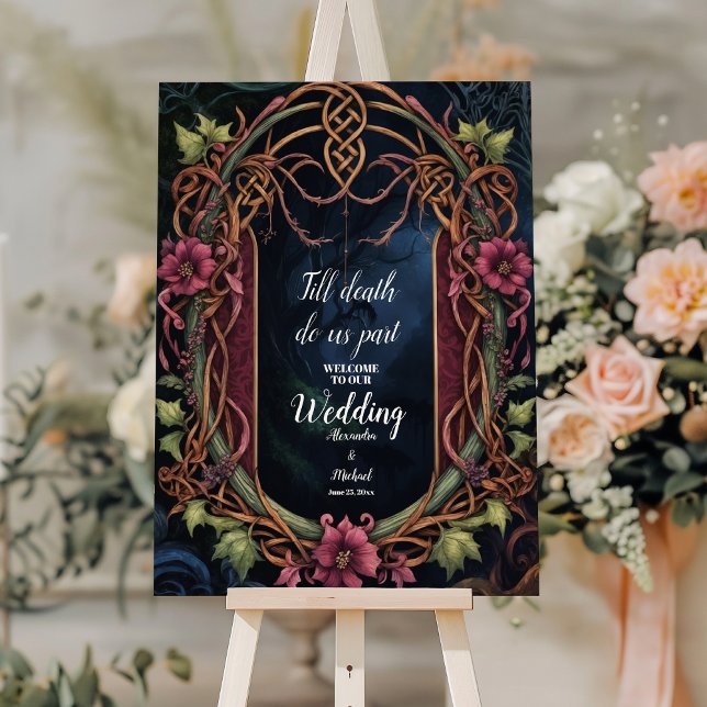 Art Nouveau Floral Gothic Halloween Wedding Foam Board (Creator Uploaded)