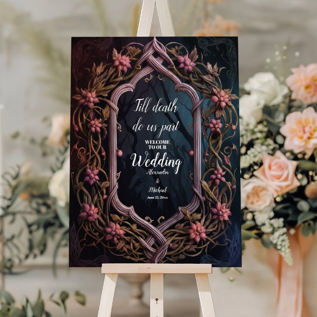 Art Nouveau Floral Gothic Halloween Wedding Foam Board (Creator Uploaded)