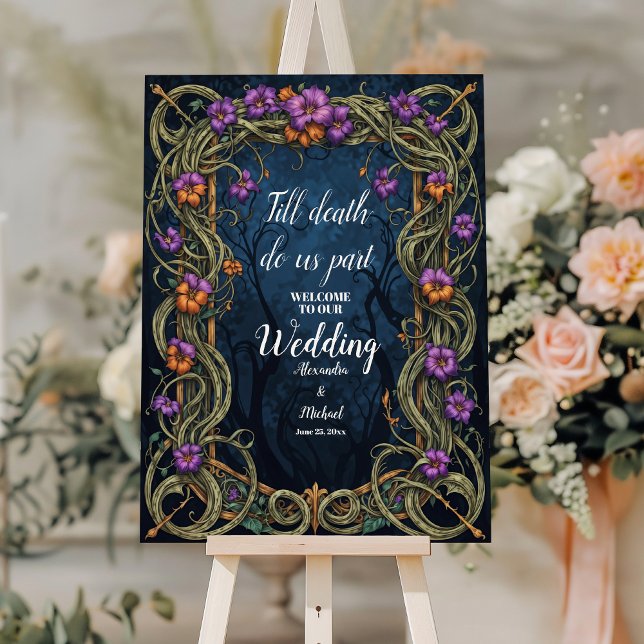 Art Nouveau Floral Gothic Halloween Wedding Foam Board (Creator Uploaded)