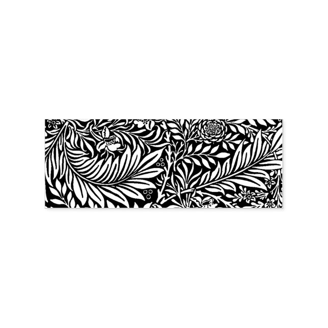 Art Nouveau Floral Leaves Rubber Stamp (Imprint)