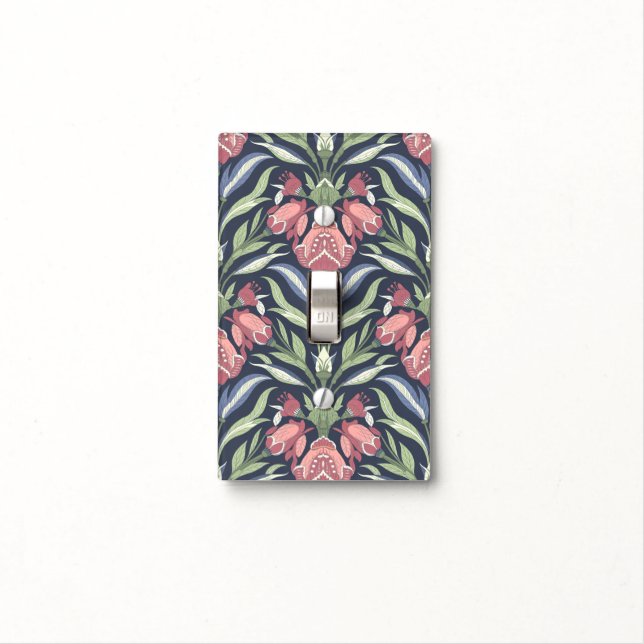 Art Nouveau Floral Light Switch Cover (In Situ)