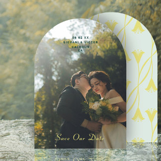 Art Nouveau Floral Lily Save The Date Announcement