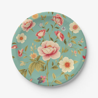 Art Nouveau Floral - Live life in full bloom Paper Plates