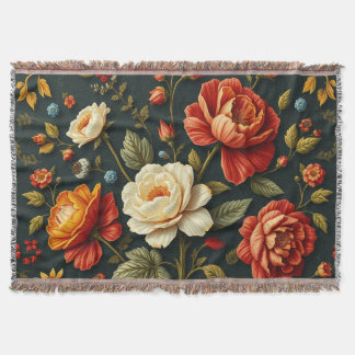 Art Nouveau Floral   - Live life in full bloom  Throw Blanket