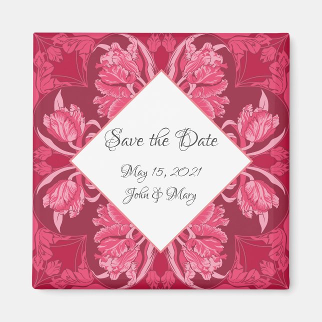 Art Nouveau Floral Magnet to "Save the Date!" (Front)