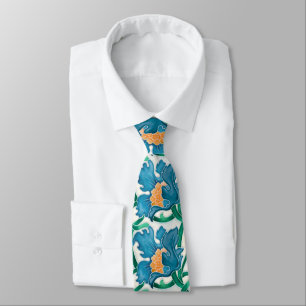 Art Nouveau Floral Majolica Pattern Neck Tie